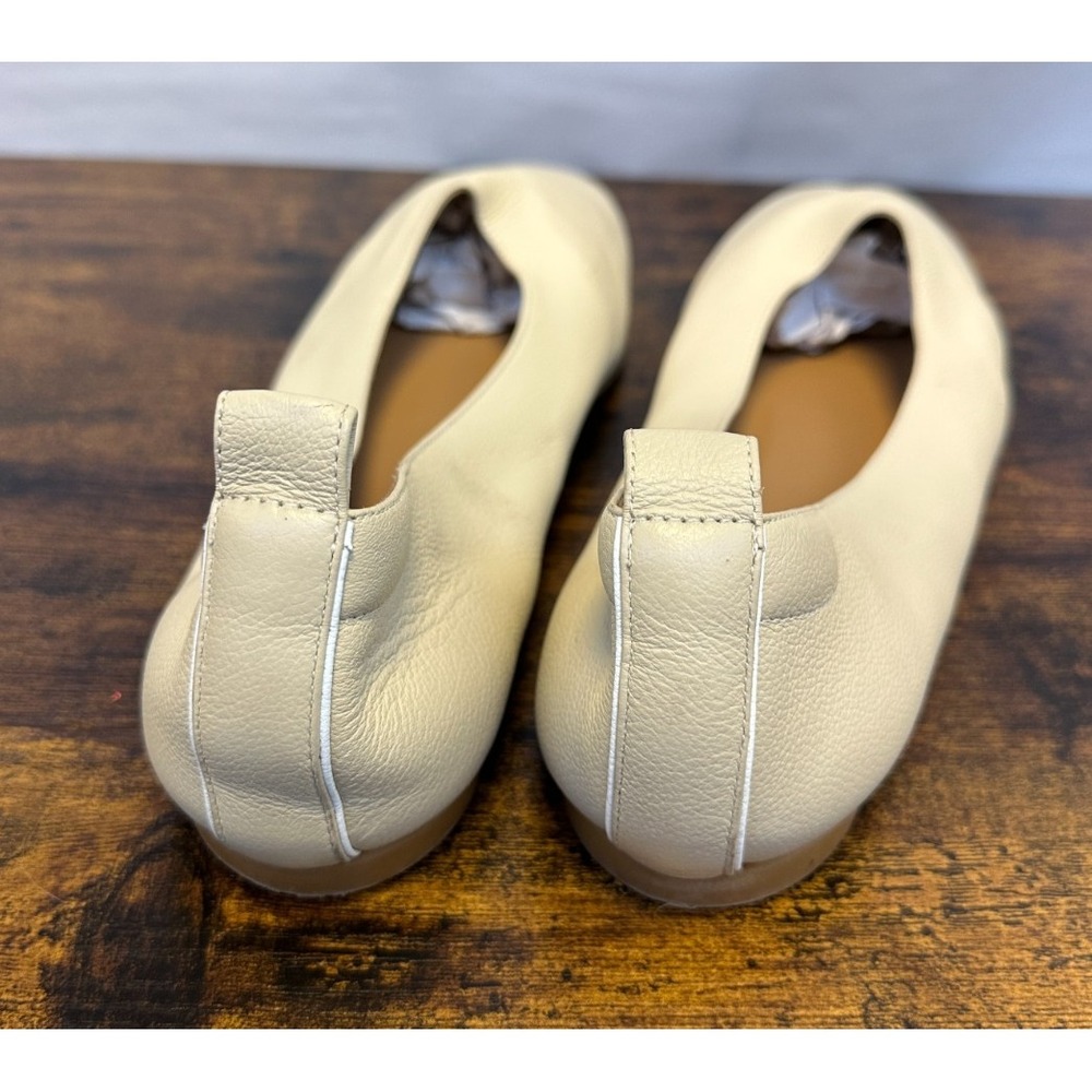 Everlane The Day Glove Leather Ballet Flats Canvas Ivory Size 10 Made in Italy - Picture 6 of 11
